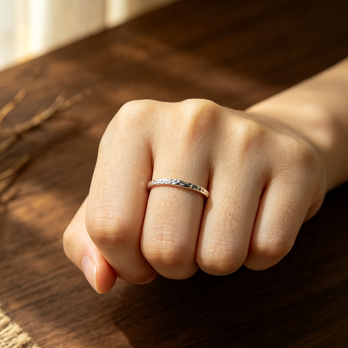 Foil Textured Vintage Ring for Women